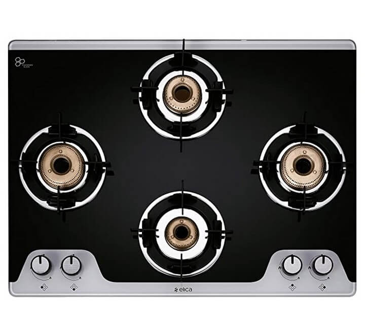 Buy Elica Hob 4 Burner Auto Ignition Glass Top2 Small and 2 Medium